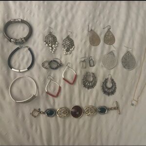 Jewelry bundle-1 necklace, 3 rings, 4 bracelets and 6 earrings